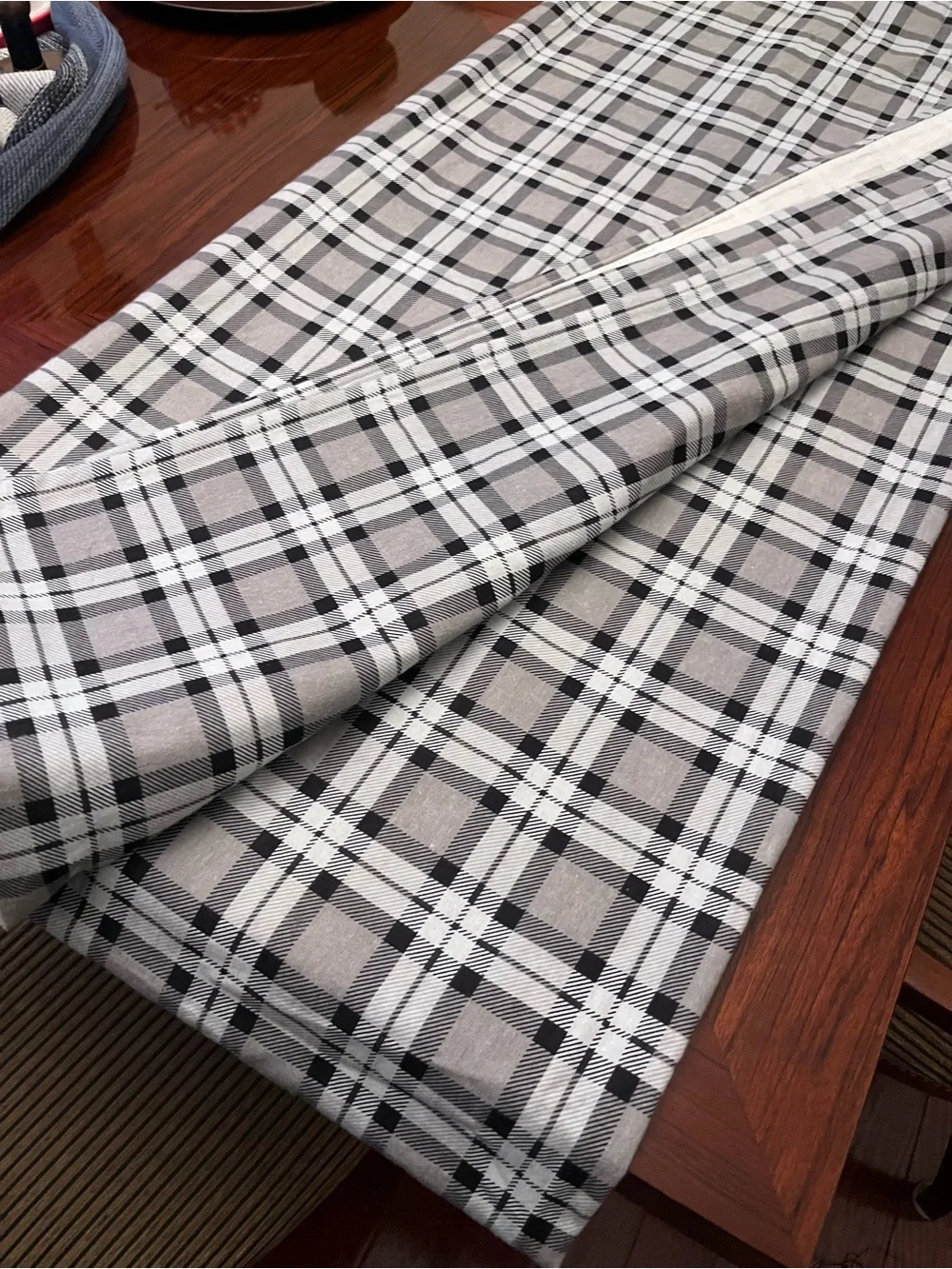Cuddl Duds Plaid Flannel Flat Sheet- Gray, blue, Black